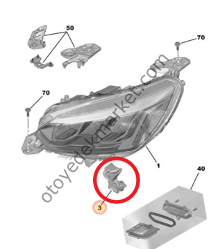 Peugeot 208 (2021-2025) Sağ Ön Far Bağlantı Ayağı (Orijinal)