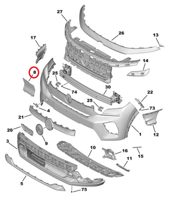 Citroen e-C3 (2024-2026) Ön Tampon Alt Kapağı (Orijinal)