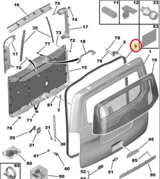 Peugeot Traveller (2017-2024) Bagaj Fitili (Orjinal)