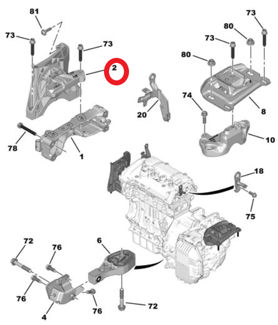 DS9 (2020-2025) 1.6 Turbo Benzinli Motor Kulağı (Orijinal)
