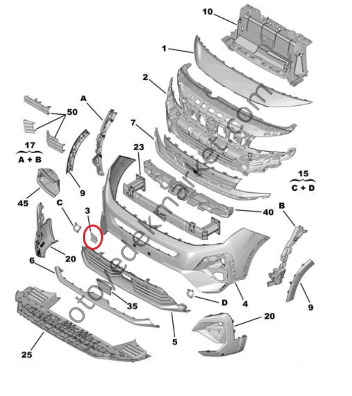 Peugeot Rifter (2024-2025) Ön Tampon Çeki Demiri Kapağı (Orijinal)