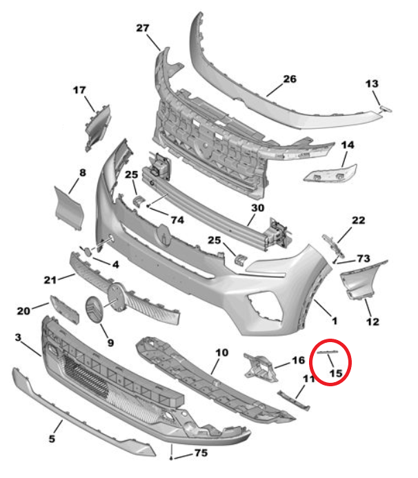 Citroen e-C3 (2024-2026) Ön Tampon Çıta Süsü (Limon Sarısı) (Orijinal)
