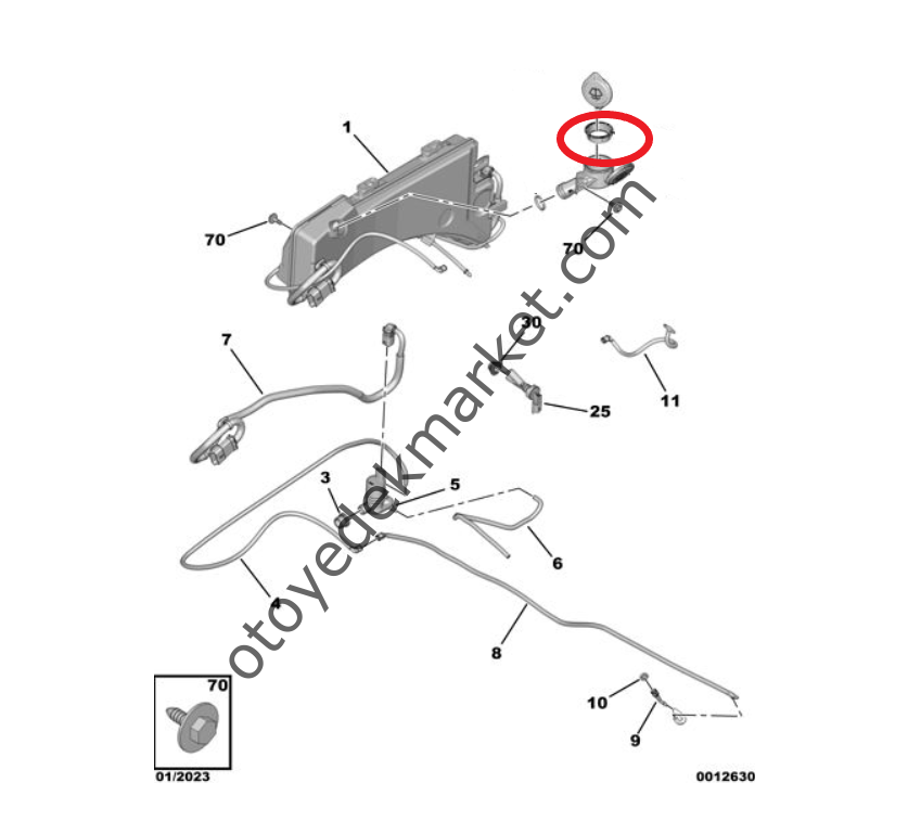 Peugeot 3008 (2016-2023) Silecek Su Depo Filtresi (Orijinal)