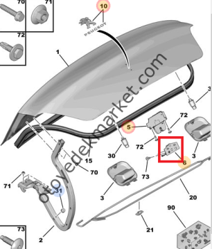 PEUGEOT 301 BAGAJ KİLİT KARŞILIĞI (ORİJİNAL)