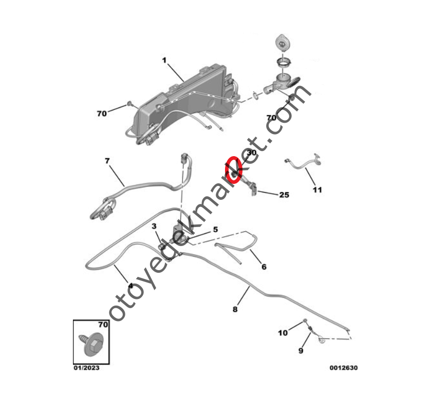 Peugeot 3008 (2016-2024) Silecek Depo Su Seviye Sensörü Contası (Orijinal)