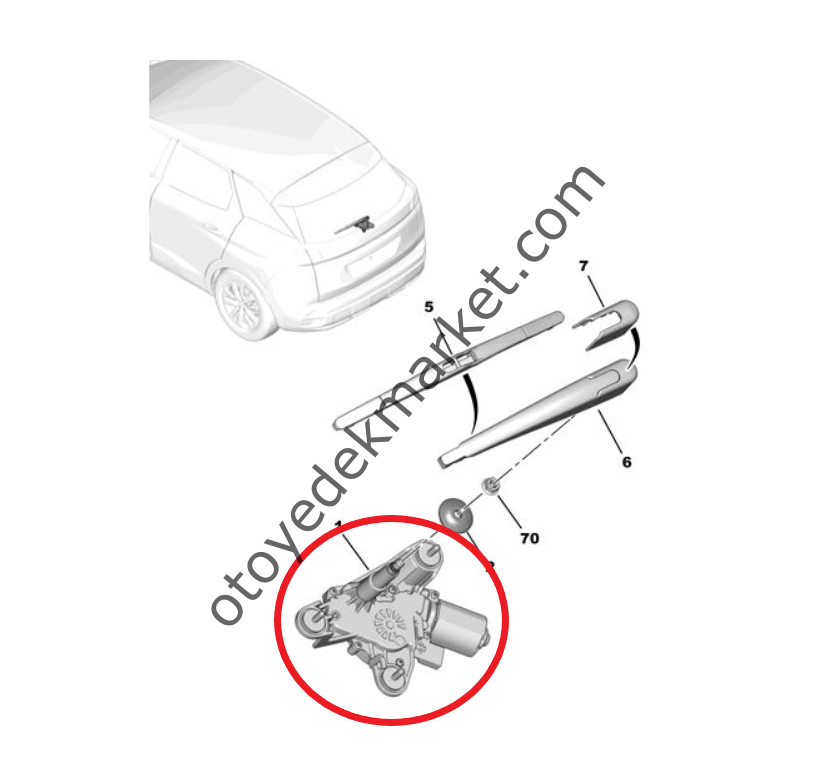 Peugeot 3008 (2016-2023) Arka Silecek Motoru (Orijinal)