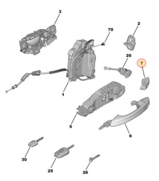 Peugeot 408 (2023-2025) Sol Ön Kapı Kol Kapağı (Orijinal)