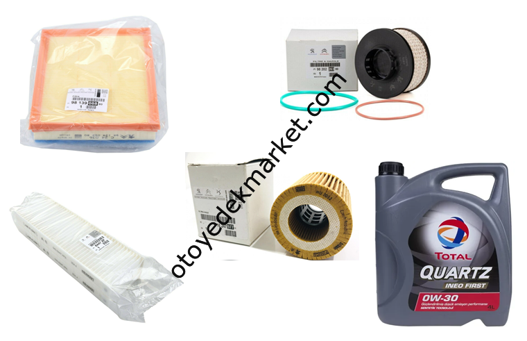 Opel Combo (2019-2024) 1.5 Dizel Filtre Bakım Seti ve Total 0w30 Yağ (Orijinal)