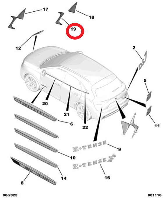 DS7 (2018-2022) Ön Ds Amblemi (Orijinal)