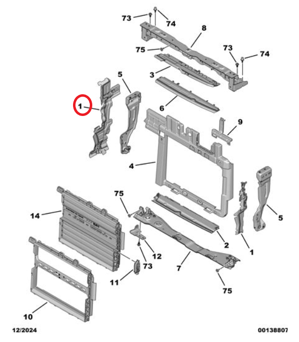 Citroen e-C3 (2024-2026) Ön Panel Hava Giriş Sol Bakaliti (Orijinal)