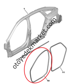 Citroen C4 X (2021-2024) Sağ Ön Kapı Giriş Lastiği (Orijinal)