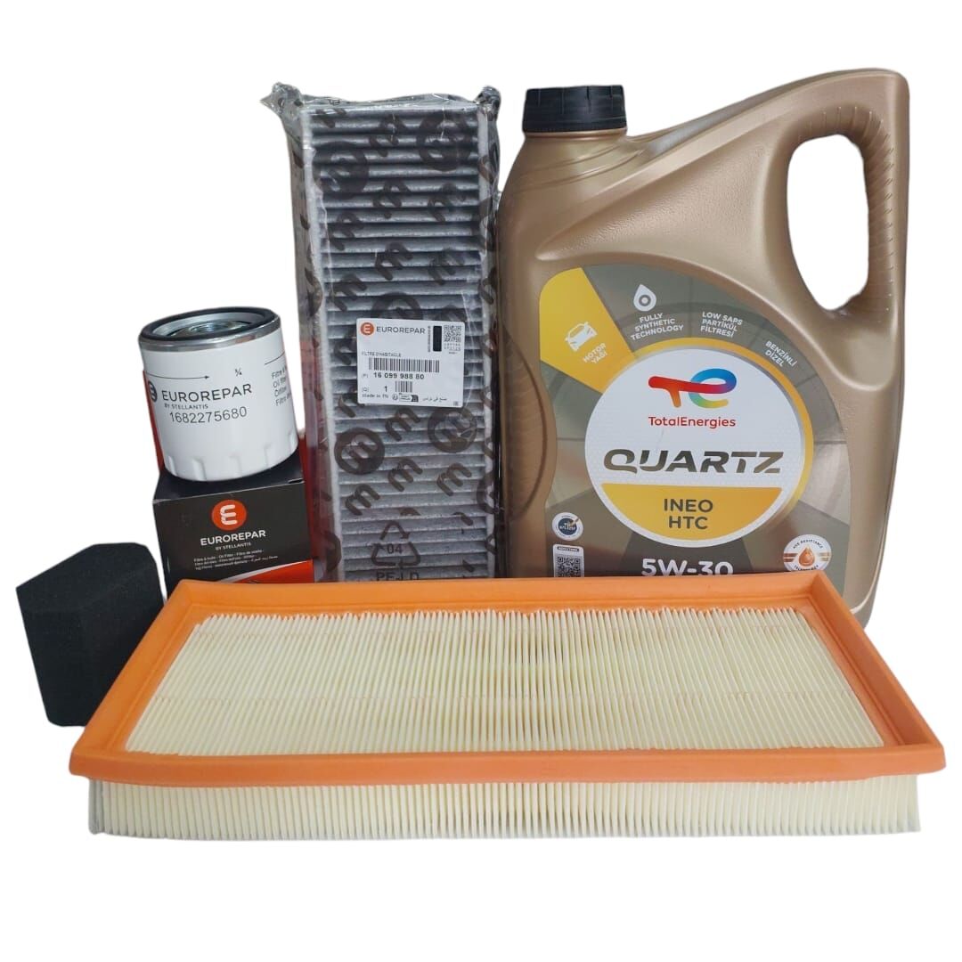 Opel Crossland (2017-2025) 1.2 Benzinli Periyodik Bakım Filtre Seti ve Total Htc 5w30 (Orijinal Eurorepar)