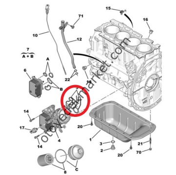 Citroen C4 (2021-2023) 1.5 BlueHdi Motor Yağ Soğutucu Contası (Orijinal)