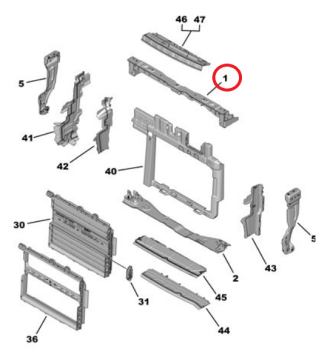 Citroen e-C3 (2024-2026) Ön Yüz Üst Traversi (Orijinal)