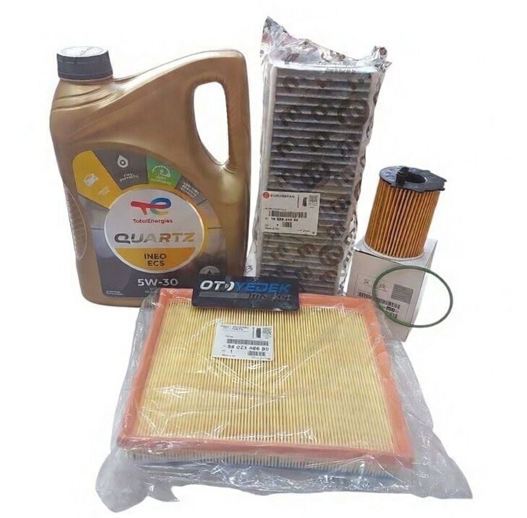 Citroen Berlingo (2018-2026) 1.5 BlueHdi Mazot Filtresiz Filtre Seti Karbon Polenli +5w30 Yağ (Orijinal)