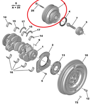 Opel Grandland (2017-2023) 1.2 Hybrid Motor Krank Mili Kasnak Kiti (Orijinal)