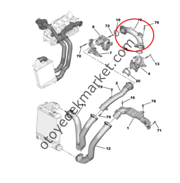 Peugeot Rifter (2018-2024) 1.5 Dizel Hava Dozlayıcı Borusu (İthal)