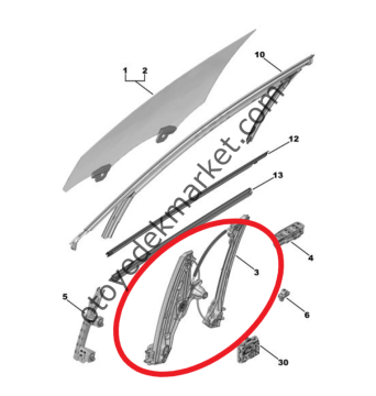 Opel Astra (2022-2024) Sol Ön Kapı Cam Motor Mekanizması / Kriko (Orijinal)