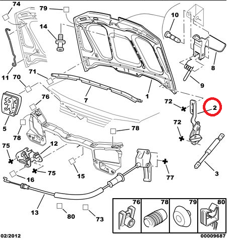 CİTROEN SAXO 00-03 ARASI SAĞ MOTOR KAPUT MENTEŞE