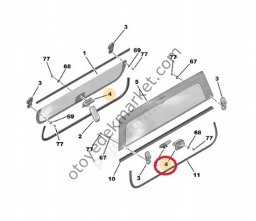 Citroen Ami (2021-2024) Kapı Cam Tutamağı (Orijinal)