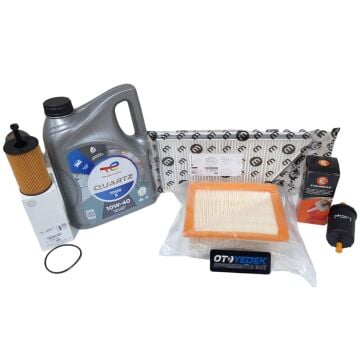Peugeot 206 (1998-2005) 1.6 Benzinli  Filtre Seti (Orijinal) Ve 10w40 Motor Yağ
