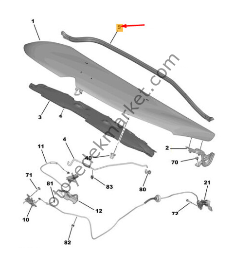 Citroen C3 (2017-2024) Motor Kaput Contası (Orijinal)