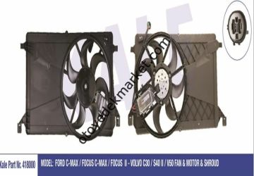 Ford Focus (2004-2011) Fan Motoru Komple +AC 1.6 Tdci (Kale)