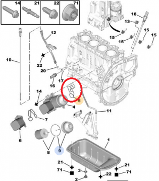 PEUGEOT 307 (2002-2008) 1,6 HDI YAĞ SOĞUTUCU CONTA TAKIMI