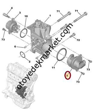 Peugeot 306 (1997-2001) 1,6 Su Pompa Çıkış Borusu (Orijinal)