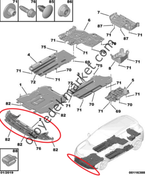 Citroen C5 Aircross (2019-2025) Ön Tampon Alt Koruma Bakaliti (Orijinal)