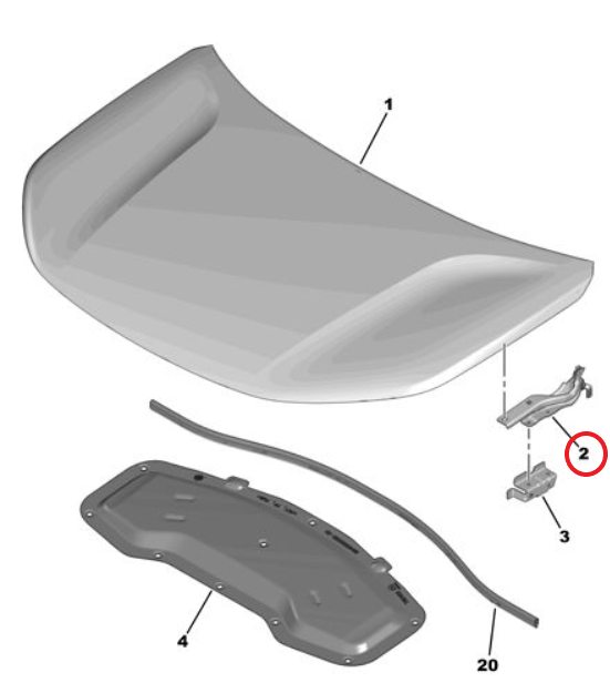 Citroen e-C3 (2024-2026) Motor Kaputu Sol Menteşesi (Orijinal)