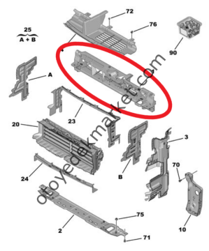 DS7 (2018-2025) Ön Panel Üst Sacı (İthal)
