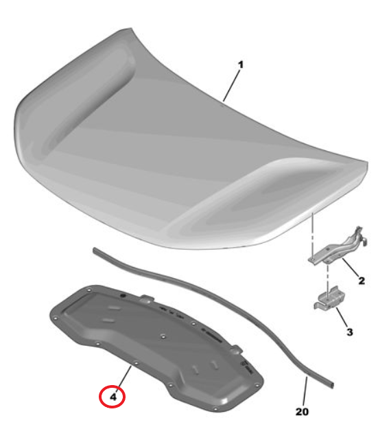 Citroen e-C3 (2024-2026) Motor Kaputu Ses Yalıtım Levhası (Orijinal)