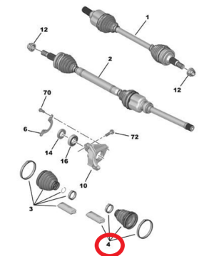 DS9 (2020-2025) 1.6 Turbo Benzinli Dış Aks Körüğü (Orijinal)