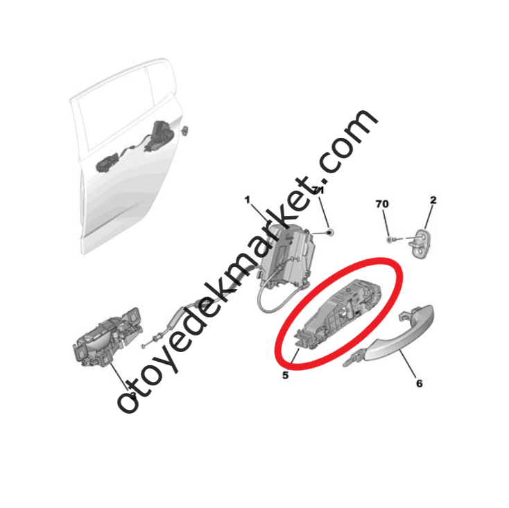 Opel Astra (2022-2024) Sol Ön Kapı Kolu Bağlantı Kaliperi (Orijinal)