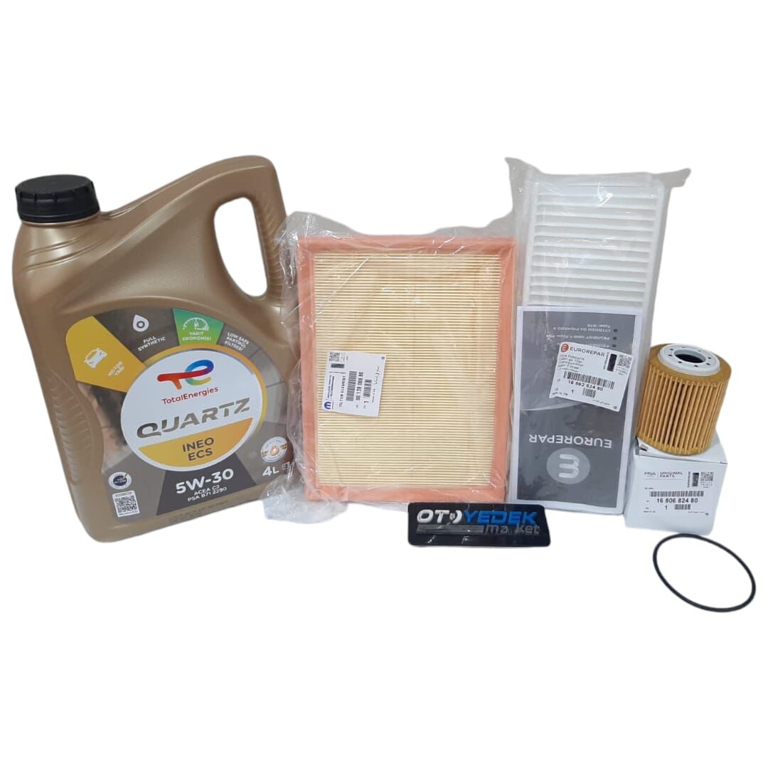 Peugeot 508 (2019-2025) 1.5 Blue Hdi (Mazot Filtresiz) Filtre Seti (Orijinal) Ve 5w30 Motor Yağ