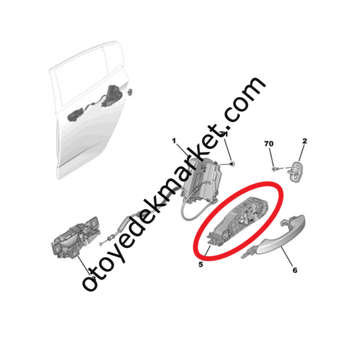 Opel Astra (2022-2024) Sol Ön Kapı Dış Açma Kolu (Orijinal)