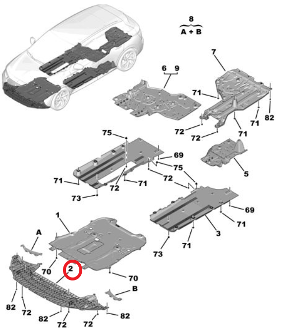 DS7 (2018-2025) Ön Tampon Alt Plastiği (Orijinal)