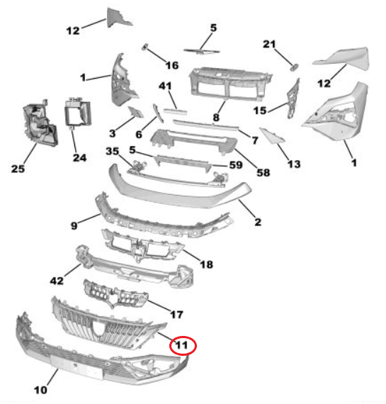 Peugeot 408 (2026-2027) Ön Tampon Izgarası (Visio Park) (Orijinal)