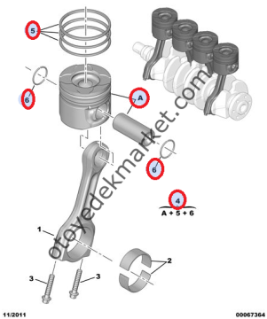 PEUGEOT PARTNER (2002-2008) 1,9 PİSTON SEKMAN TAKIMI (MAHLE)