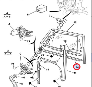 PEUGEOT 106 3 KAPI SAĞ ÖN CAM İÇ FİTİLİ (ORJİNAL)