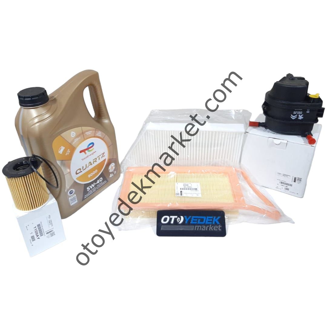 Peugeot 206 (2003-2011) 1.4 Hdı Filtre Seti (Orijinal) Ve 5w40 Motor Yağ