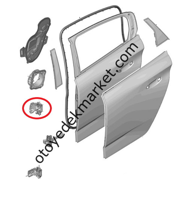 Opel Astra (2022-2024) Sağ Arka Kapı Üst Menteşesi (Orijinal)