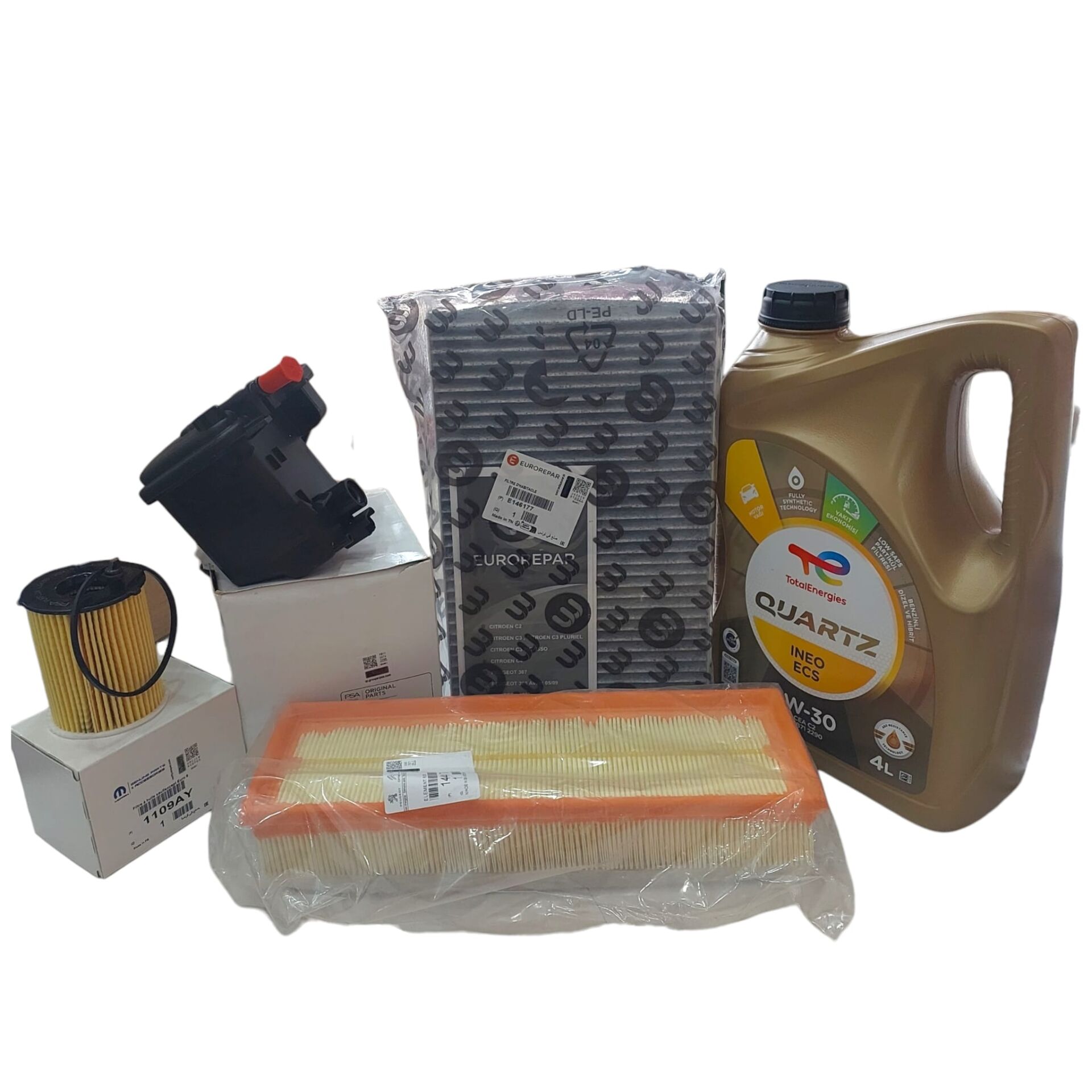 CİTROEN C4 (2004-2010) 1,6 HDI KARBON POLEN FİLTRE SETİ +5W30 (ORJİNAL)