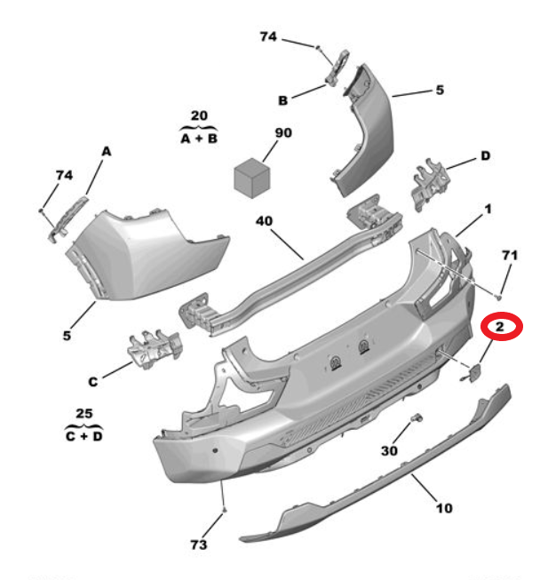 Citroen é-C3 (2024-2026) Arka Tampon Çeki Demiri Kapağı (Orijinal)