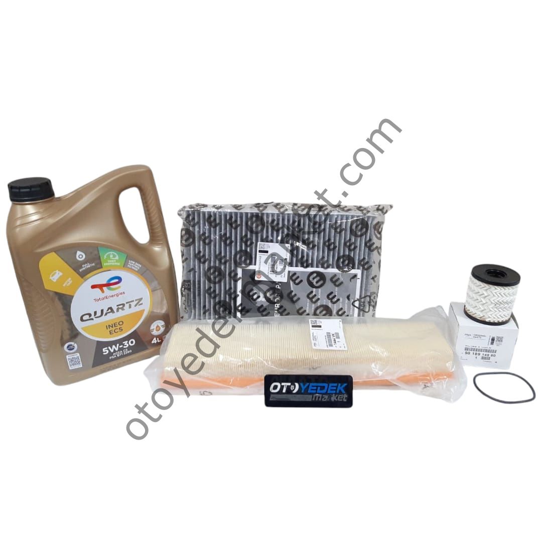 Citroen C4 (2002-2015) 1,6  Benzinli Filtre Seti (Orijinal) Ve 5w30 Motor Yağ
