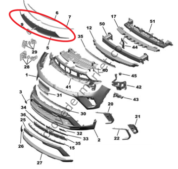 Opel Crossland (2020-2024) Ön Tampon Izgarası (Orjinal)