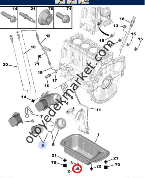 Citroen Berlingo (2009-2017) 1,6 Hdi Karter Tapası Pulu (Orijinal)