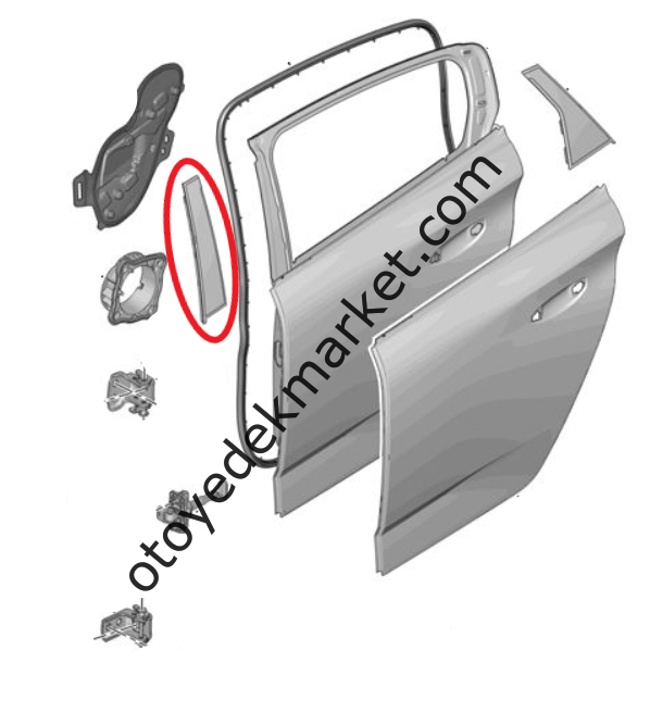 Opel Astra (2022-2024) Sağ Arka Kapı Direk Bandı (Orijinal)