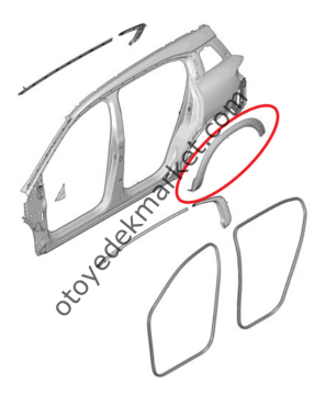 Citroen C5 Aircross (2019-2025) Sol Arka Çamurluk Dodik Plastiği (Orijinal)